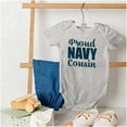 thumbnail image 4 of Proud Navy Cousin Military Family Romper Boys or Girls Infant Baby Brisco Brands NB, 4 of 6