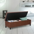 thumbnail image 2 of Adeco  50" Bonded Leather Storage Ottoman Bench Dark-Brown Bonded Leather,Faux Leather Large Americana,Modern & Contemporary Faux Leather, 2 of 5