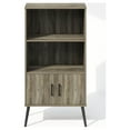 thumbnail image 4 of Furinno Mid-Century Open Display Shelves & Storage Cabinet with Wooden Legs, French Oak Grey, 4 of 6