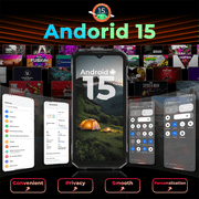HOTWAV Hyper 7S Rugged Phone 5G Octa-core Android 15 Smartphone 6.6'' HD 120Hz 10800mAh,Black,Black