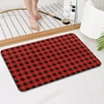 thumbnail image 3 of Red Black Plaid Checkered Pattern Bathroom Rugs Mat,Non Slip Microfiber Bathroom Rug,Rubber Backing,Soft Bathroom Mats for Bathroom Floor,Tub and Shower,17x27in(43x68cm), 3 of 4