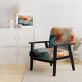 thumbnail image 2 of Designart "Teal Orange Bold Abstract Flow composition II" Teal Abstract Collages Upholstered Accent Chair - Modern Arm Chair For Living Room, 2 of 5
