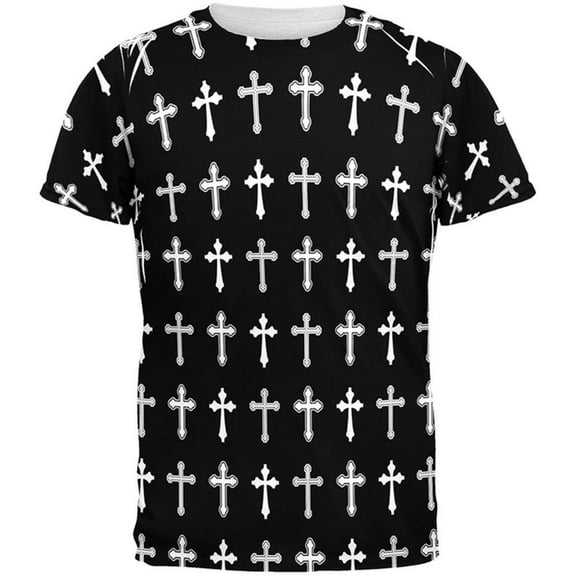 Crosses Pattern All Over Adult T-Shirt - Medium