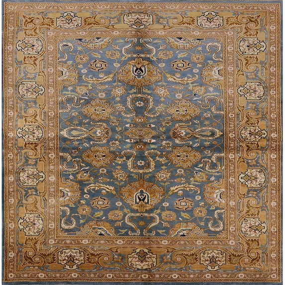 Ahgly Company Indoor Square Mid-Century Modern Reddish Brown Oriental Area Rugs, 5' Square