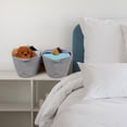 thumbnail image 3 of PiccoCasa 2Pcs Storage Basket Bin Woven Organizer with Handles Gray, 3 of 8