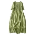thumbnail image 1 of Robe Femme Couleur Unie Col en V Polyester Manches Courtes pour Usage Décontracté et Intérieur, 1 of 3