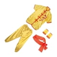 thumbnail image 2 of QualitChoice Chinese Traditional Tai Clothing Martial Arts Outfits Feature Handmade Embroidery Morning Exercise Kung Fu Uniform Yellow 180, 2 of 6