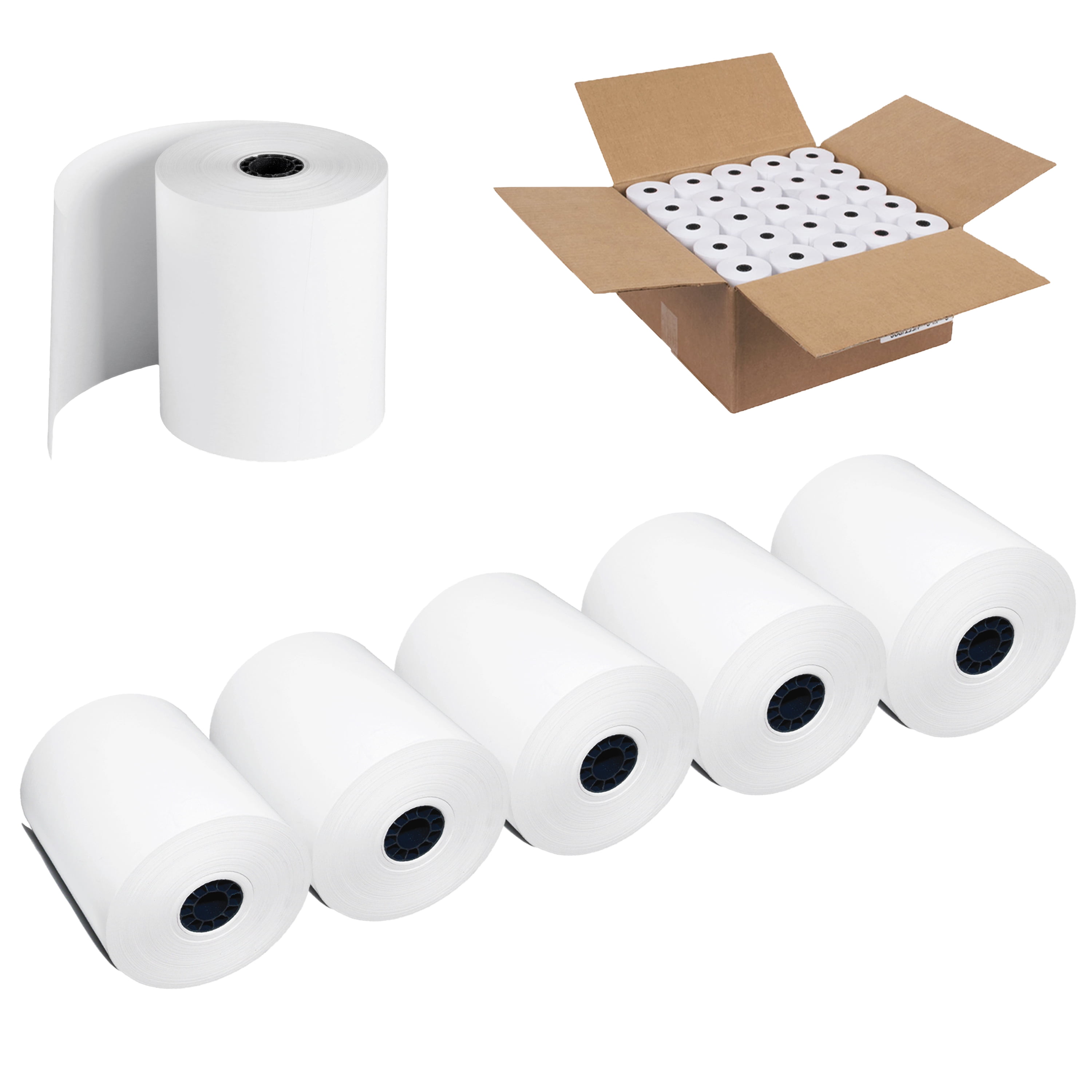 Made in USA BPA FREE Square POS Register Thermal Receipt Paper Rolls 3-1/8 inches x 230ft 60 Pack Epsilont 