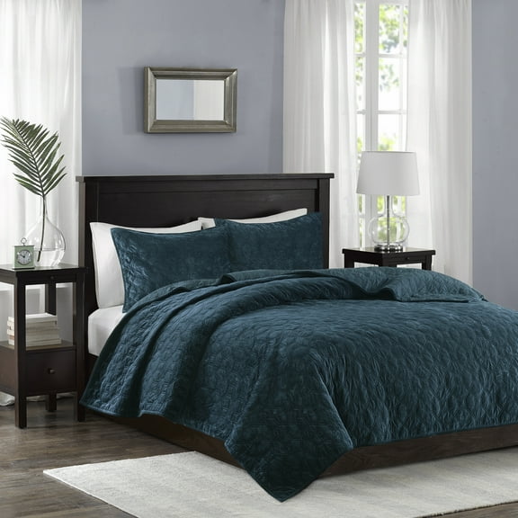 Bedding Sets, 3 Piece Velvet Quilt Set Teal Full/Queen, Bed Sets, Comforter Sets,