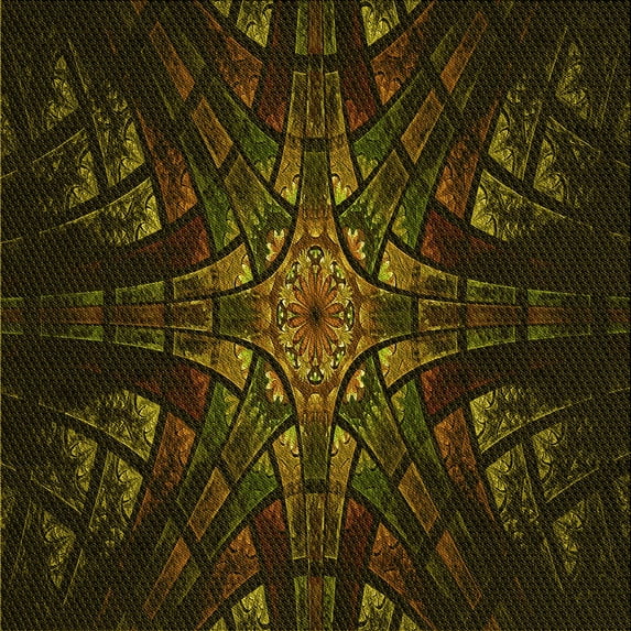 Ahgly Company Indoor Square Patterned Dark Bronze Brown Area Rugs, 5' Square