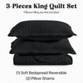 thumbnail image 3 of Moonlight20015 3 Piece Quilt Set Lightweight Ultrasoft Microfiber Bedding Black Color Queen, 3 of 13