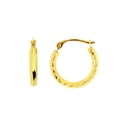 thumbnail image 1 of 14K Yellow Gold Horseshoe Hoop Earrings, Diameter 15mm, 1 of 1