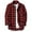 Red, variant on Mens Long Sleeve Plaid Shirts Casual Button Down Shacket Regular Fit Lightweight Shirt Jacket with Pocket