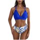 thumbnail image 2 of Traje de baño de verano para mujer, con estampado de moda, con cojín en el pecho y sin soporte de acero, sin espalda, con tirantes, de nailon., 2 of 6