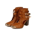 thumbnail image 5 of Bumper BC36 Women Leatherette Almond Toe Strappy Cutout Heel Ankle Bootie, 5 of 5