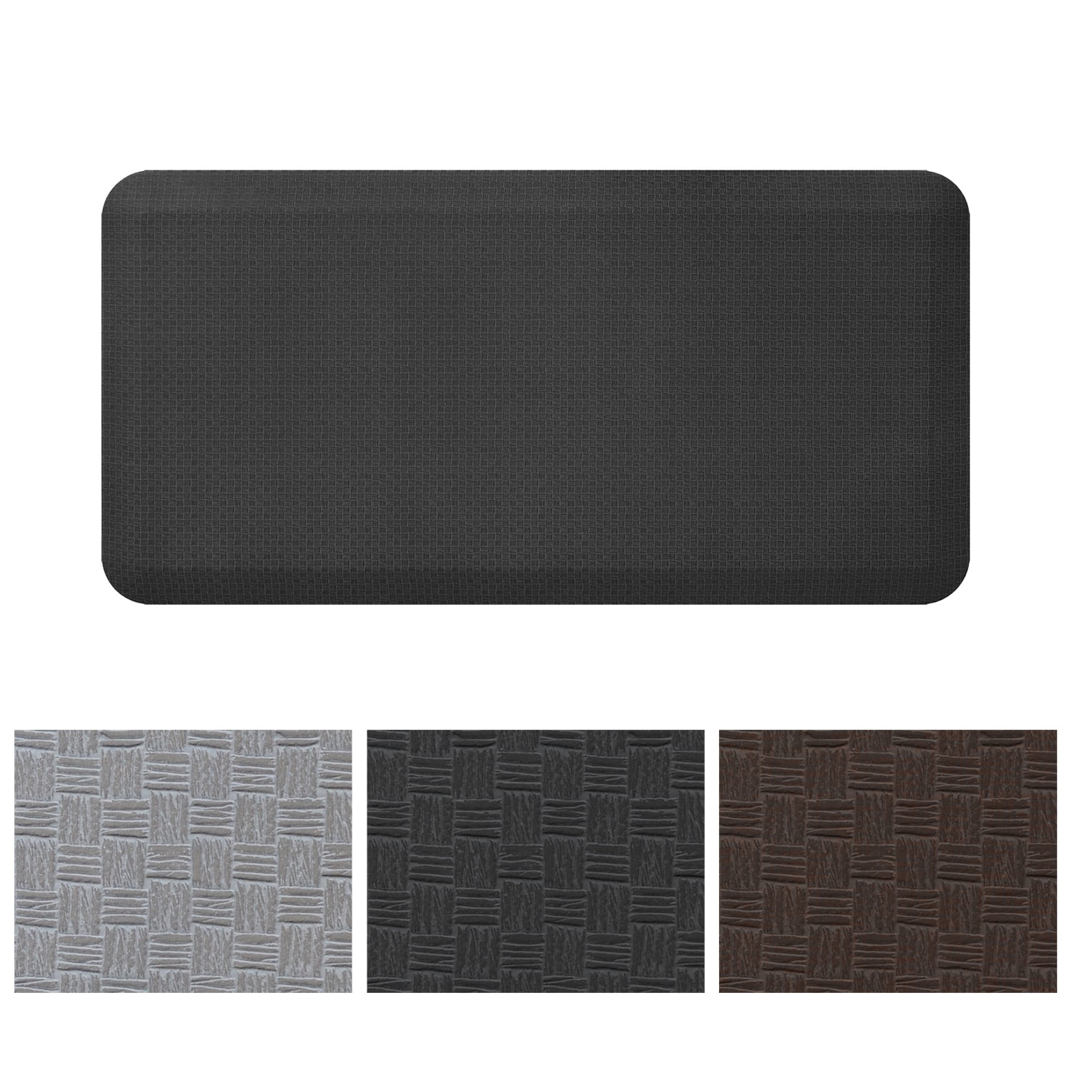 GelPro Designer Comfort 3/4 Thick Ergo-Foam Anti-Fatigue Kitchen Floor  Mat, 20x48, Leather Grain Navy