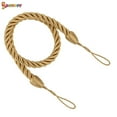 thumbnail image 2 of Spencer 2Pcs Braided Curtain Tiebacks, Rope Belt Curtain Tie Buckle Holdback Drapery Curtain Tie Back with 2 Metal Hooks (Golden), 2 of 7