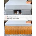 thumbnail image 7 of Weeping Flowers Wrap Around Bed Skirts for King Bed 16" Drop,Bed Skirt with Adjustable Elastic Belt Dust Ruffle Bed Valance for Bedroom Orange Spring Floral Botanical Art Aesthetics Bed Frame Cover, 7 of 7