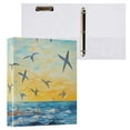 thumbnail image 3 of Tower Birds Sea Painting Sun File Folder 3 Ring Binders 1.5 inch Hardcover File Folders with Interior Pockets A4 Size Organizer for School Office Hospital Set of 2, 3 of 8