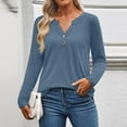 thumbnail image 3 of Women's long-sleeved casual formal tops V-neck fall clothing, 3 of 16