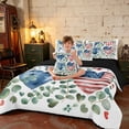 thumbnail image 3 of Manfei Watercolor Hearts Queen Bedding, Independence Day Gifts Bedding Comforter Set Queen, Red White Blue Green, Black Reversible 7-Piece, 3 of 6