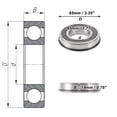 thumbnail image 4 of Unique Bargains 6209NR2RS Deep Groove Ball Bearings 45x85x19mm P0 Double Rubber Seal Lubricated Bearings 1 Pc Car Scooter Skateboard Wheel Universal Silver Tone Black, 4 of 6