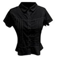 thumbnail image 6 of Lixiuxyad Half Sleeve Women Women's Pure Color Casual Collar Button Up Short Sleeve Shirt, 6 of 6