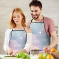 thumbnail image 4 of Soft Cloud Starry Scene Apron-Garden Aprons for Women with Pockets-Cotton Linen Waterproof Kitchen Cooking Gardening Aprons Adjustable for Kitchen,Cooking,BBQ and Salon 33x27 Inch, 4 of 5