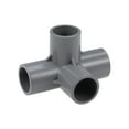 thumbnail image 1 of Conector de tubo en ángulo de 4 vías, grado de mobiliario, accesorios de esquina en forma de T de 1/2 pulgada, color gris, 2 piezas, 1 of 3