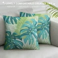 thumbnail image 3 of Qinduosi Teal Green Tropical Leaves Pillow Covers Inch Set of  Watercolor Palm Leaf Summer Outdoor Throw Pillow Covers Botanical Plants Pillow Cases Linen Cushion Covers for Couch Home Decor, 3 of 5