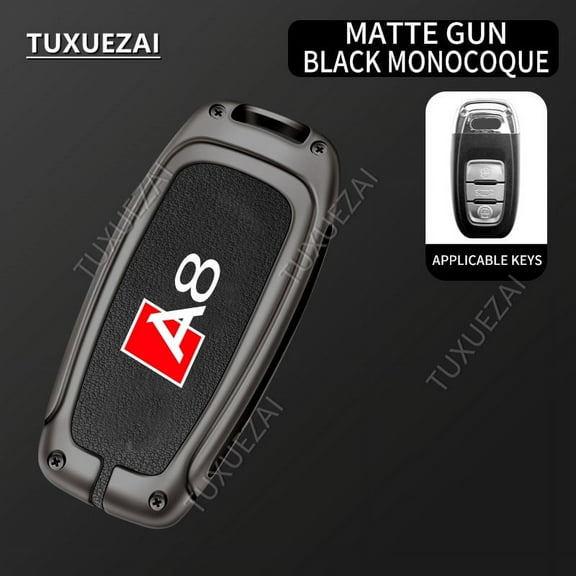 For Audi A8 Car Remote Key Cover Case A4 A6 A8 Q5 Q6 Q7 Zinc Alloy Leather D style 3 buttons Car Key Cover