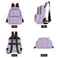 thumbnail image 2 of JIALIOU Mini Backpack Purse for Women Quilted Casual Daypack Small Travel Shoulder Bag, Purple Block, 2 of 7
