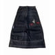 thumbnail image 1 of Pantalones vaqueros unisex estilo hip-hop gótico urbano de talle alto y corte holgado con diseños rasgados y bordados for hombre y mujer, 1 of 4