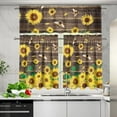 thumbnail image 2 of Sunflower Kitchen Window Curtain Toppers and Valances Decor Wood Panel Rod Pocket Sunflower Curtains Set Window Treatment Letter Backdrop, 36 Inches, 2 of 5