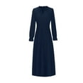 thumbnail image 4 of Njagoc3 Womens Long Sleeve V - Neck Maxi Dress, A - Line Formal Gown, Fall Party & Ceremony Wear, 4 of 5