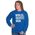 thumbnail image 4 of Worlds Okayest Mom Mothers Day Mama Women Crewneck Sweatshirt Brisco Brands M, 4 of 5