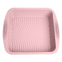 Pink Silicone Baking Pan, Square Design for Cakes and Lasagna