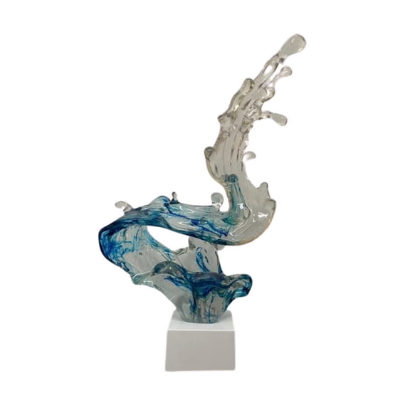Braker Wave Sculpture //  Ocean Blue, 21" Tall