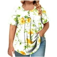 thumbnail image 2 of Xdegoge Womens Blouses Short Sleeve Plus Size Tops Fashion Printed Crew Neck Oversized T Shirt Loose Fit Tunic Summer Tops Casual Boho Tees Ropa Mujer Flash of The Day In Store Shopping, 2 of 6