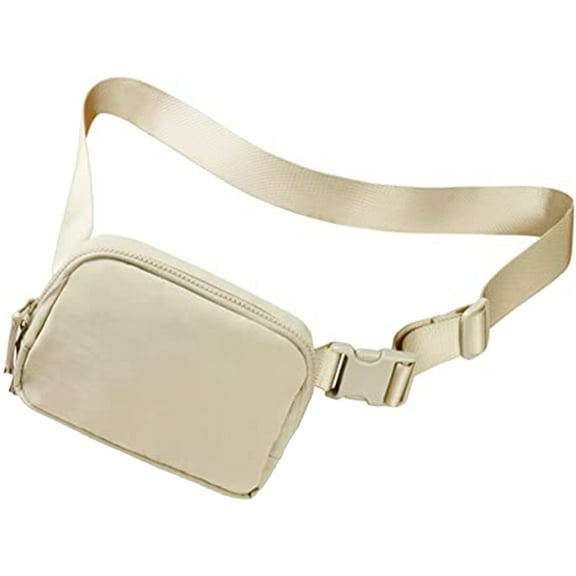 UPOUART  Beige Rectangular Waist Bag for Men Women Simple Design Portable Storage Running Hiking