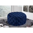 thumbnail image 2 of Meridian Furniture Addison Button Tufted Navy Velvet Ottoman and Bench, 2 of 4