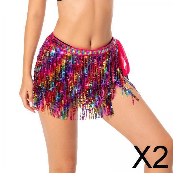 Falda de baile,Falda de danza del vientre para mujer con lentejuelas para fiesta,Traje de danza del vientre Falda de lentejuelas para mujer,Accesorios de ropa para cosplay y disfraces de