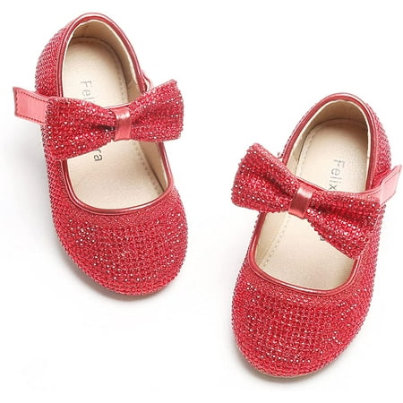 Toddler Flower Girl Dress Shoes - Girl Ballet Flats Party School Shoes Wedding