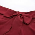 thumbnail image 4 of Lovskoo Womens Vintage High Waist A-Line Skater Skirt Bow Tie Flared Midi Skirt with Pockets Red 2XL, 4 of 6