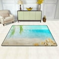 thumbnail image 2 of Dreamtimes Sunshine Beach Seashells Area Rug 72x48in Tropical Leaves Non-Slip Floor Carpet Comfort Floor Mats Decor for Indoor Living Dining Room and Bedroom Area, 2 of 7