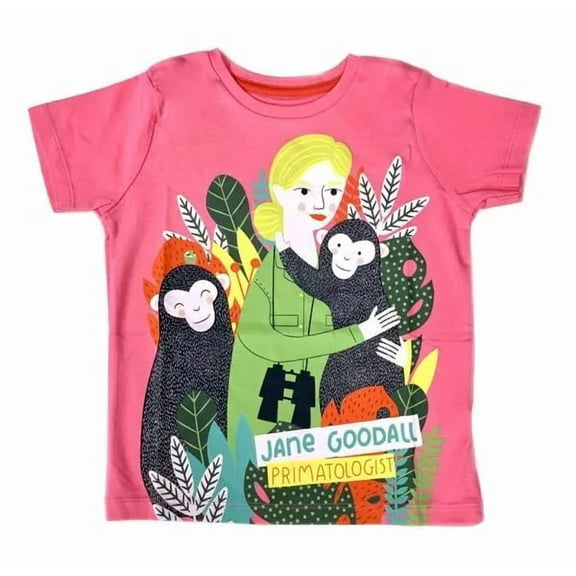 Piccolina Trailblazer Jane Goodall Primatologist Graphic T-Shirt Pink Sz Large