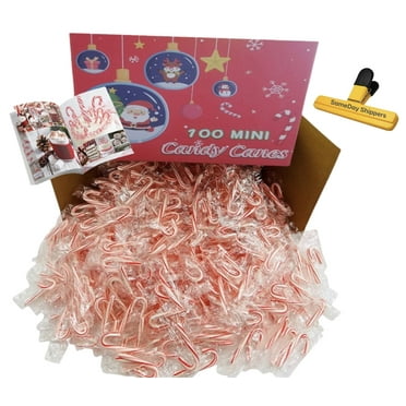 MINI CANDY CANES (100 MINI CANDY CANES) | Mini Candy Canes Red & White Made WITH REAL PEPPERMINT | Holiday Candy for Christmas, Santa Parade,