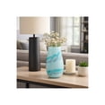 thumbnail image 2 of Decorative Glass Vase for Living Room Decor - Coastal Flower Vase for House, Bedroom, or Office Bookcase Display - Home Decor Accent for Dining Room Table or Bathroom Styling - 12", Blue, 2 of 14