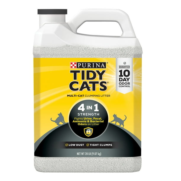 Purina Tidy Cats Clumping Cat Litter, 4in1 Strength Multi Cat Litter, 20 lb. Jug