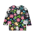 thumbnail image 3 of Abcomgle Girls Shirts 3/4 Sleeve 7-8 Casual Animal Daisy Floral Crewneck Shirts for Kids Girls Summer Basic Top for Girls Trendy Girls Tee Tops,Cyan,12-13Years, 3 of 4